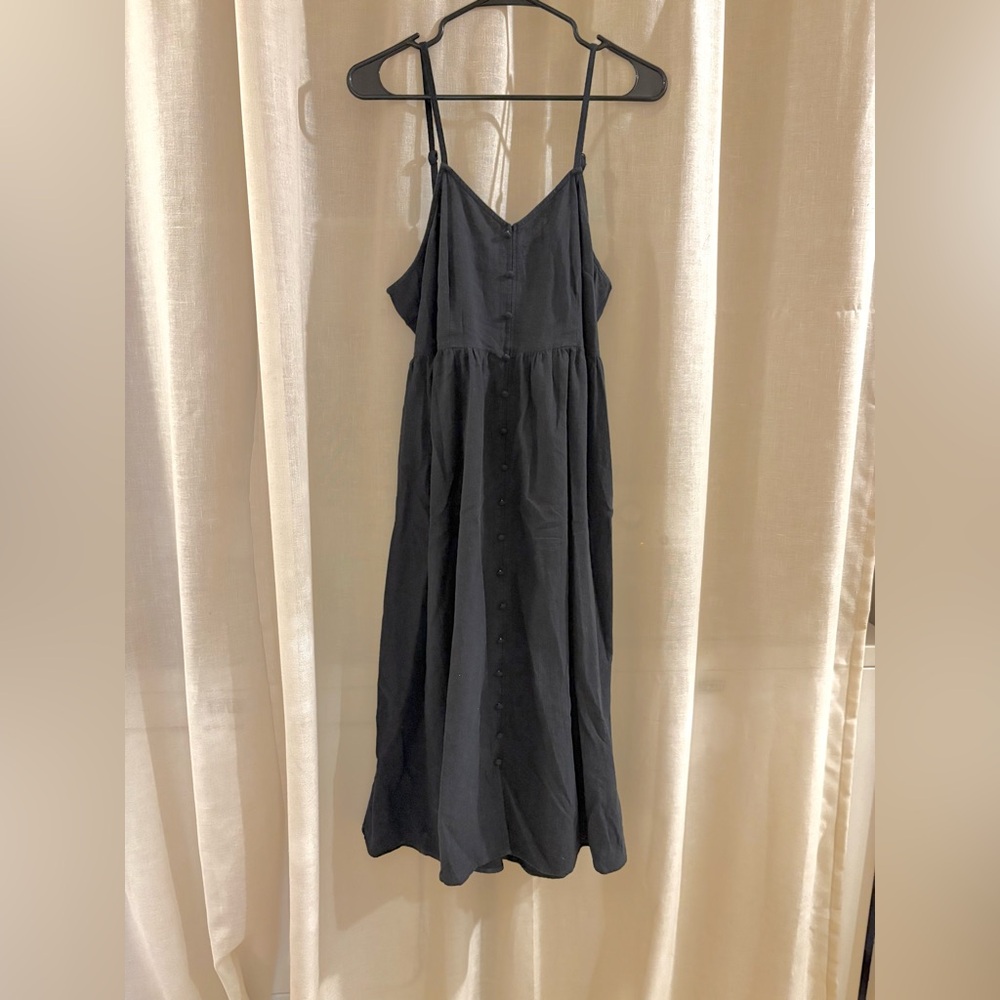 Universal Thread Black Button-Front Spaghetti-Str… - image 1